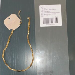 Anthropologie Gold Twisted Chain Necklace